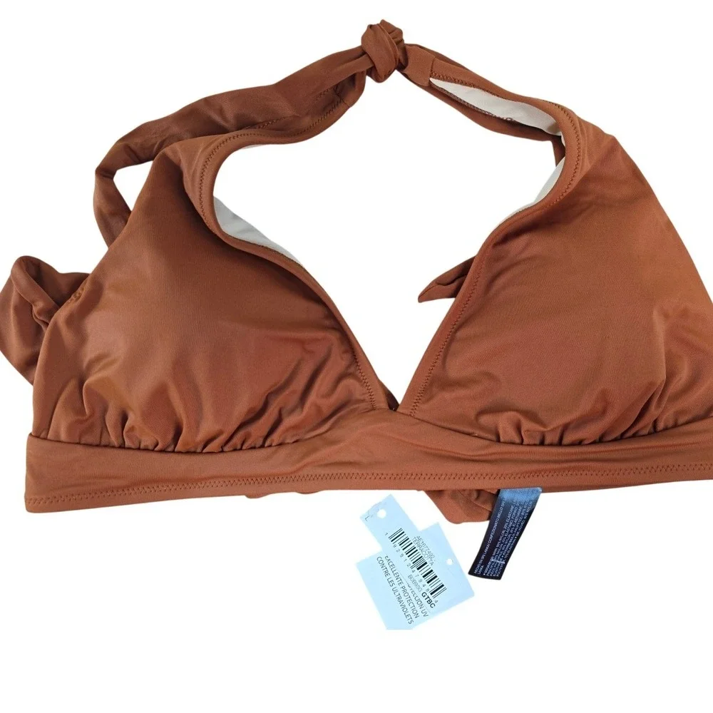 Women's Bikini Top Bundle Pink‎ Leopard & Brown Triangle Halter Swim Tops XL